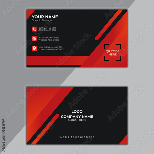 Creative Corporate Business Card template,  modern simple business card design. Vector illustration.