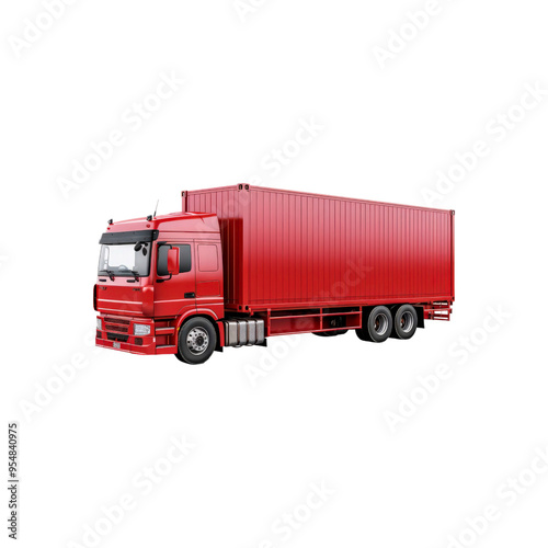 Semitrailer truck against a background. This truck is perfect for use in transportation, logistics, delivery, and commercial freight concepts, particularly in minimalistic designs