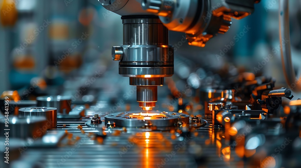 A close-up of a worker’s hands guiding a collaborative robot (cobot) as they work together to assemble parts in a manufacturing setup. The background shows the cobot's precise movements and a clean, A close-up of a worker’s hands guiding a collaborative robot (cobot) as they work together to assemble parts in a manufacturing setup. The background shows the cobot's precise movements and a clean,
