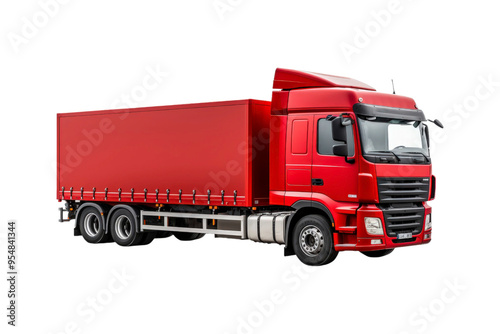 Semitrailer truck against a background. This truck is perfect for use in transportation, logistics, delivery, and commercial freight concepts, particularly in minimalistic designs