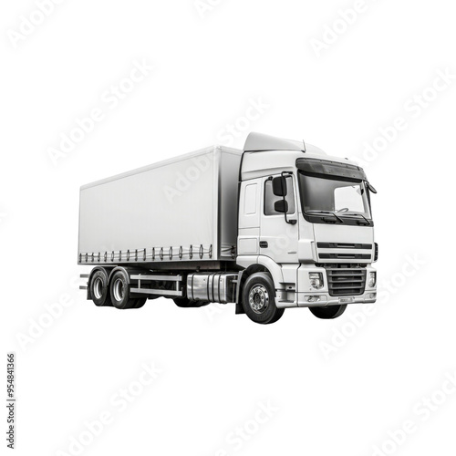 Semitrailer truck against a background. This truck is perfect for use in transportation, logistics, delivery, and commercial freight concepts, particularly in minimalistic designs