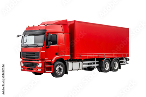 Semitrailer truck against a background. This truck is perfect for use in transportation, logistics, delivery, and commercial freight concepts, particularly in minimalistic designs