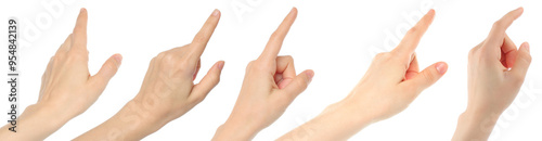 Set of Hands with touching gestures, isolated on transparent background