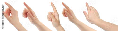 Set of Hands with touching gestures, isolated on transparent background