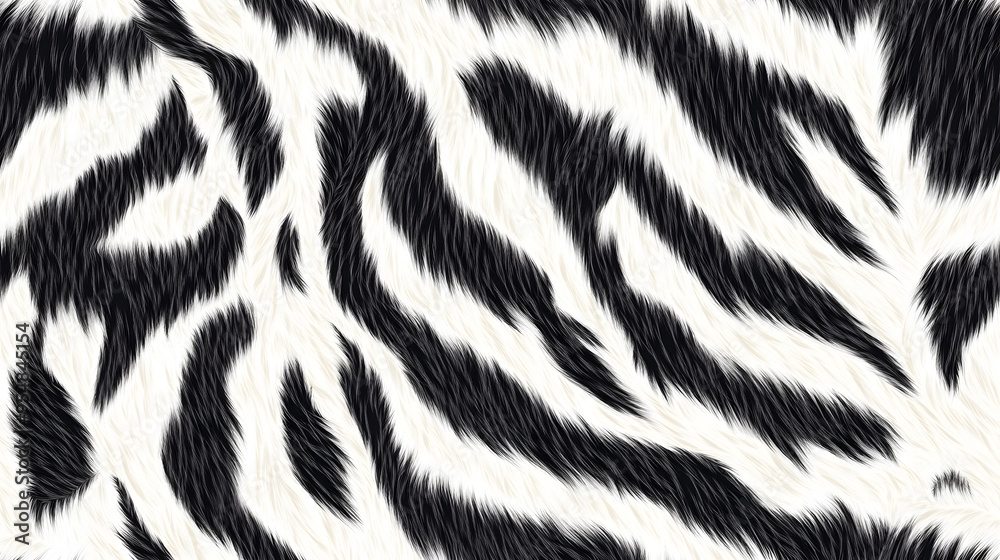 Realistic fur zebra seamless pattern