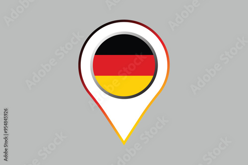Free Download Germany flag with location sign, Germany flag vector graphic, National Germany flag, Vector illustration, Computer illustration
 - GFXLoad