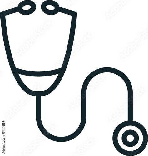 Stethoscope icon representing medical healthcare system for doctors