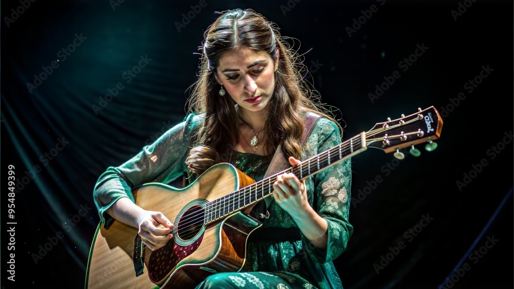young attractive rock girl playing the electric guitar young attractive rock girl playing the electric guitar