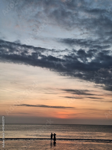 silhouette of a person on the beach