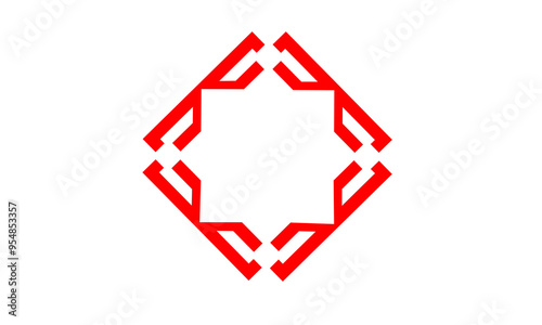 Square logo design concept, icon, symbol, vector illustration.