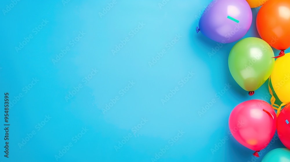 Stunning Bright Color Balloons Background: A Cheerful and Vibrant Visual Delight. Showcasing the Liveliness and Charm of Colorful Orbs.