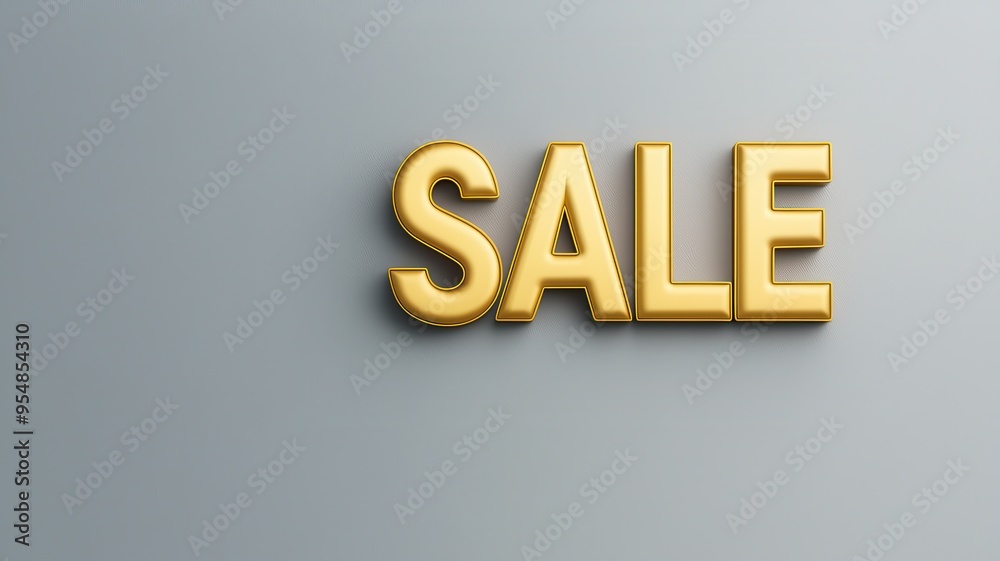 Golden sale text on a gray background, perfect for promotions, advertisements, and marketing materials. Golden sale text on a gray background, perfect for promotions, advertisements, and marketing materials.