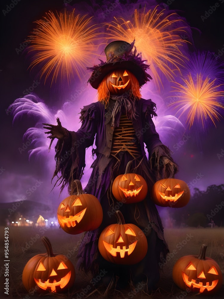 festival of vibrant flaming jack-o-lantern festival of vibrant flaming jack-o-lantern