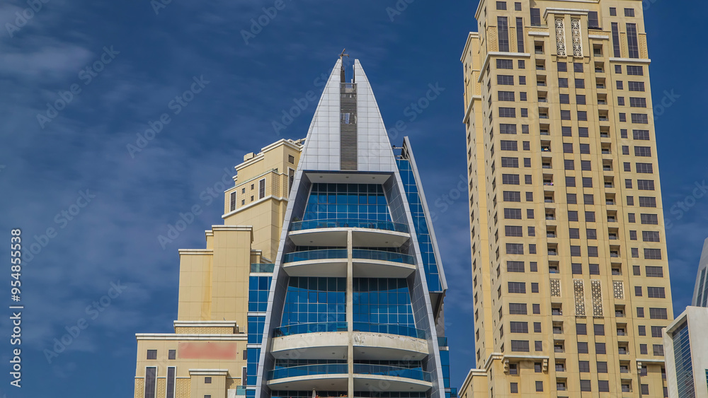 Dubai Marina towers in Dubai at day time timelapse hyperlapse Dubai Marina towers in Dubai at day time timelapse hyperlapse