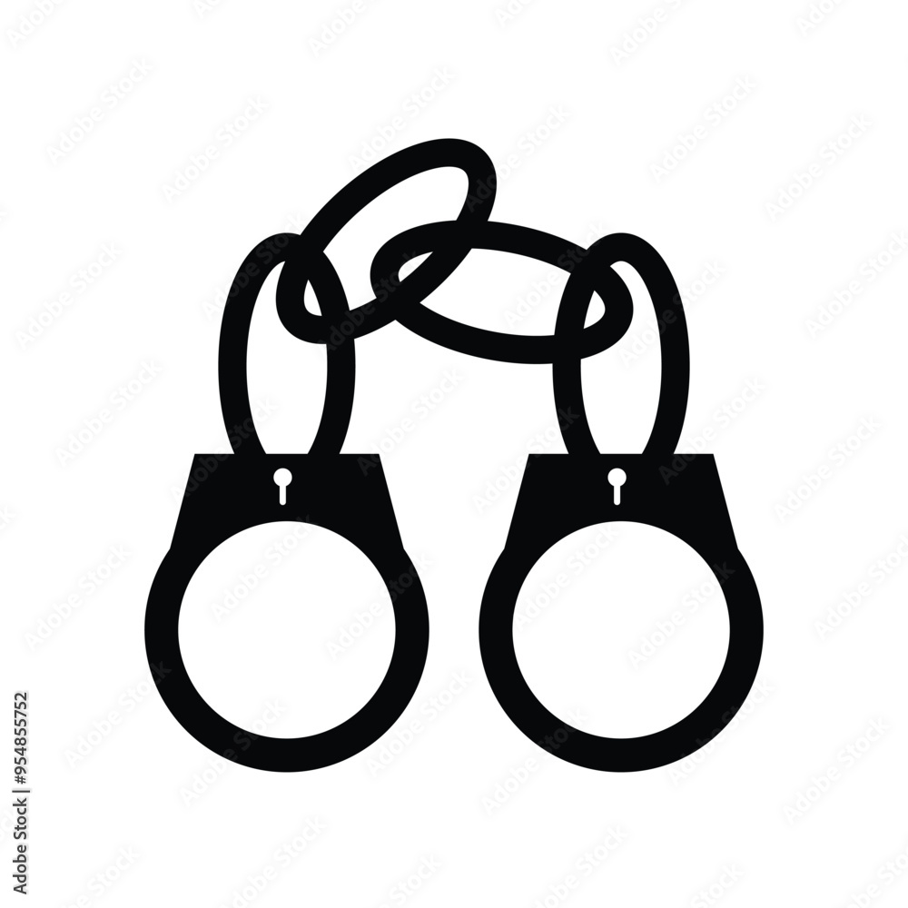Police handcuffs icon on white background. handcuffs icon sign for mobile and web design Police handcuffs icon on white background. handcuffs icon sign for mobile and web design