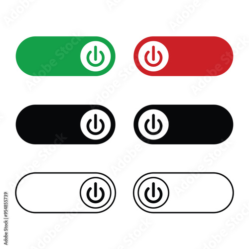 Set of power On and Off switch icon. switch buttons. On, Off vector icon set. vector illustration