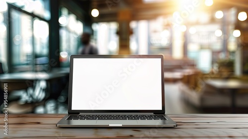 Stunning Blank Screen Laptop with Blurred Background: A Minimalist and Intriguing Visual. Showcasing the Simplicity and Mystery.