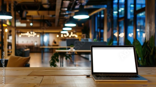 Stunning Blank Screen Laptop with Blurred Background: A Minimalist and Intriguing Visual. Showcasing the Simplicity and Mystery.