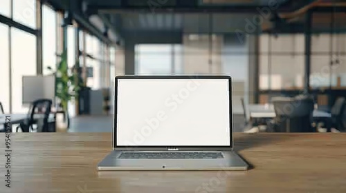 Stunning Blank Screen Laptop with Blurred Background: A Minimalist and Intriguing Visual. Showcasing the Simplicity and Mystery.