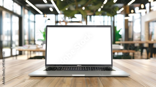 Stunning Blank Screen Laptop with Blurred Background: A Minimalist and Intriguing Visual. Showcasing the Simplicity and Mystery.