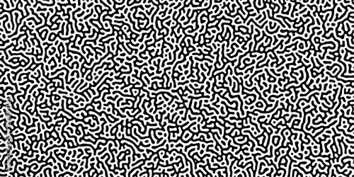 Abstract truing organic wallpaper Turing reaction diffusion monochrome seamless pattern .Monochrome Turing reaction background .Natural seamless line pattern. Linear design with biological shapes