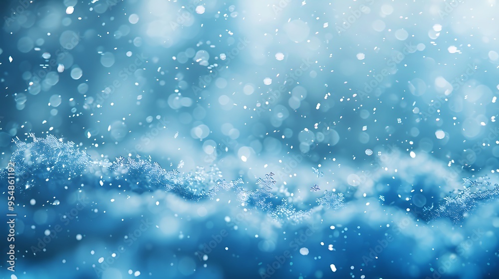 Beautiful snow background with bokeh, blue and white colors, snowflakes falling, winter wonderland. Beautiful snow background with bokeh, blue and white colors, snowflakes falling, winter wonderland.