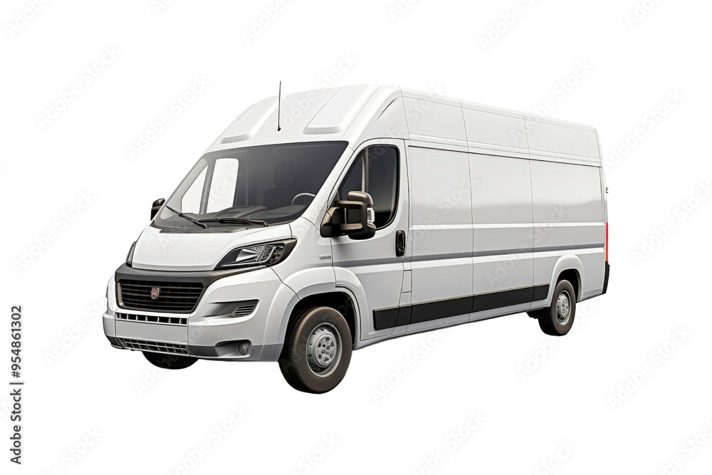 A cargo van for transportation services is isolated on a white background, suitable for mockups, advertising, logistics, and delivery concepts A cargo van for transportation services is isolated on a white background, suitable for mockups, advertising, logistics, and delivery concepts