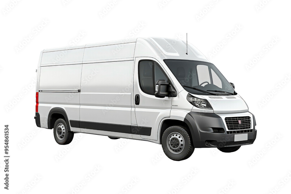 A cargo van for transportation services is isolated on a white background, suitable for mockups, advertising, logistics, and delivery concepts A cargo van for transportation services is isolated on a white background, suitable for mockups, advertising, logistics, and delivery concepts