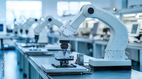 Industrial robots in a fully automated factory representing autonomous systems driving modern manufacturing