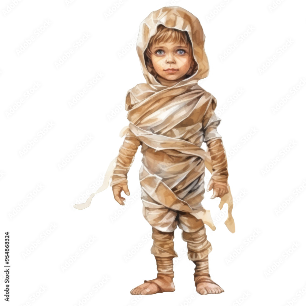 Young Boy Dressed as a Mummy for Halloween Young Boy Dressed as a Mummy for Halloween