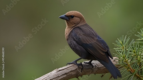 Brown Headed Cowbird Generative AI photo