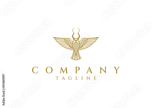 Vector illustration of Luxury Owl Logo Design photo