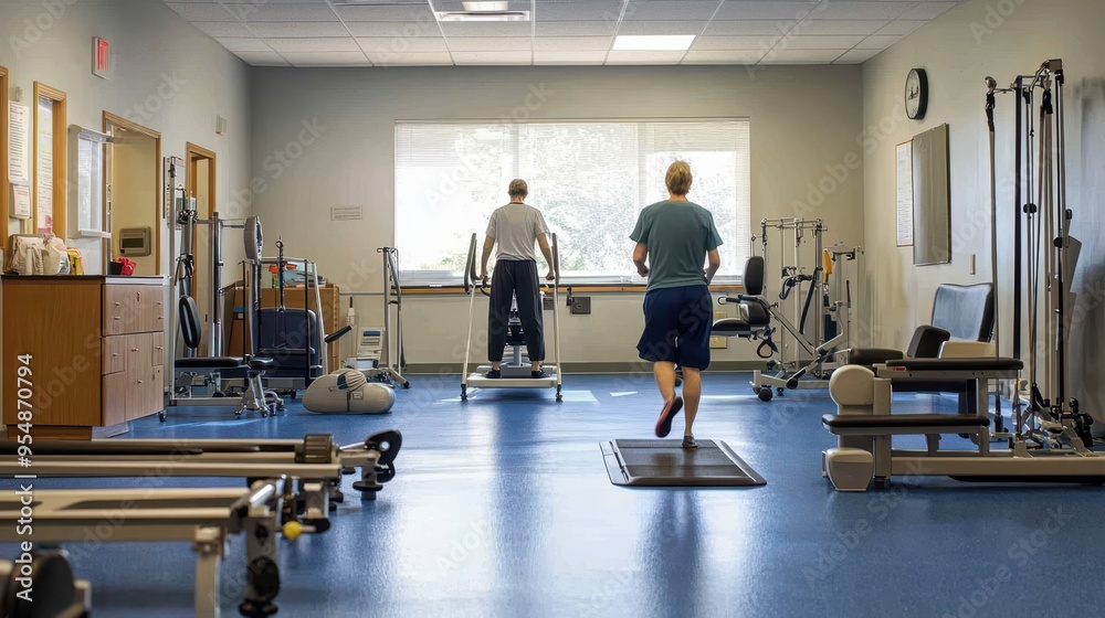 Physical Therapy Clinic: Patients Undergoing Rehabilitation Treatment Physical Therapy Clinic: Patients Undergoing Rehabilitation Treatment