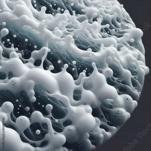 close-up texture of sea foam on transparent background 