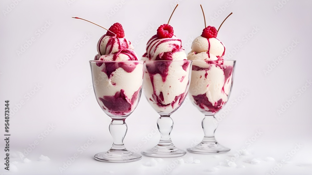 set of raspberry ice cream set of raspberry ice cream