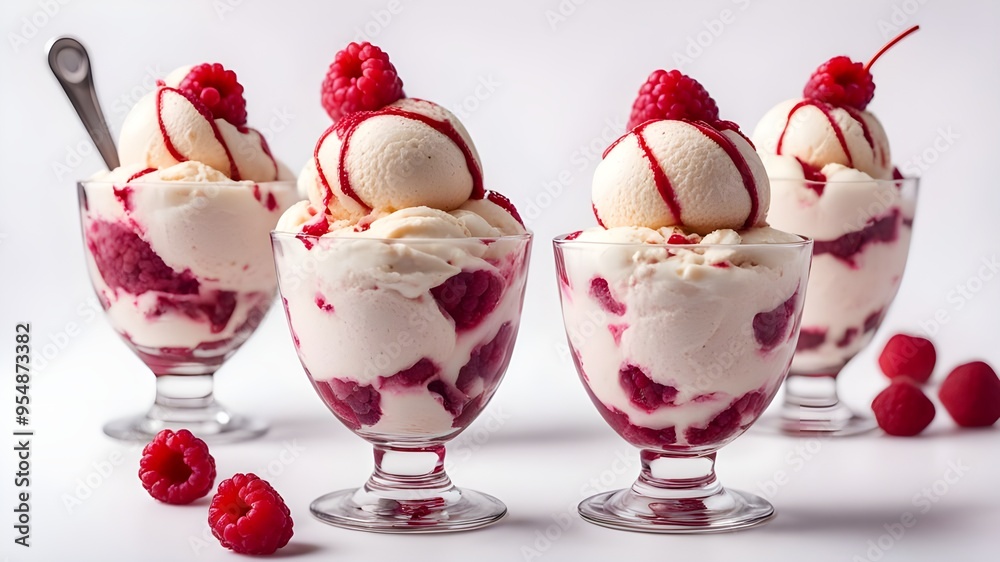 set of raspberry ice cream set of raspberry ice cream