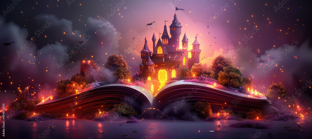 3D Cartoon Storybook with Castle