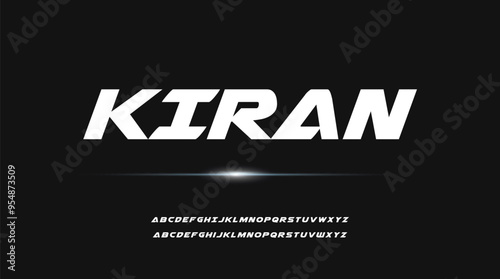 Kiran Modern and unique condensed display font vector