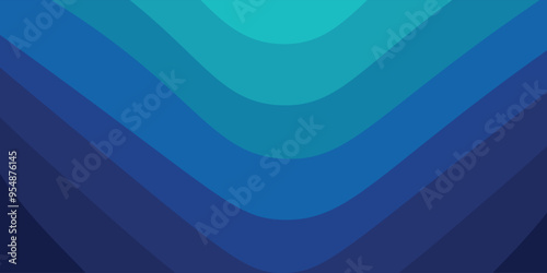 Abstract gradient blue banner background with dynamic curves. Vector illustration