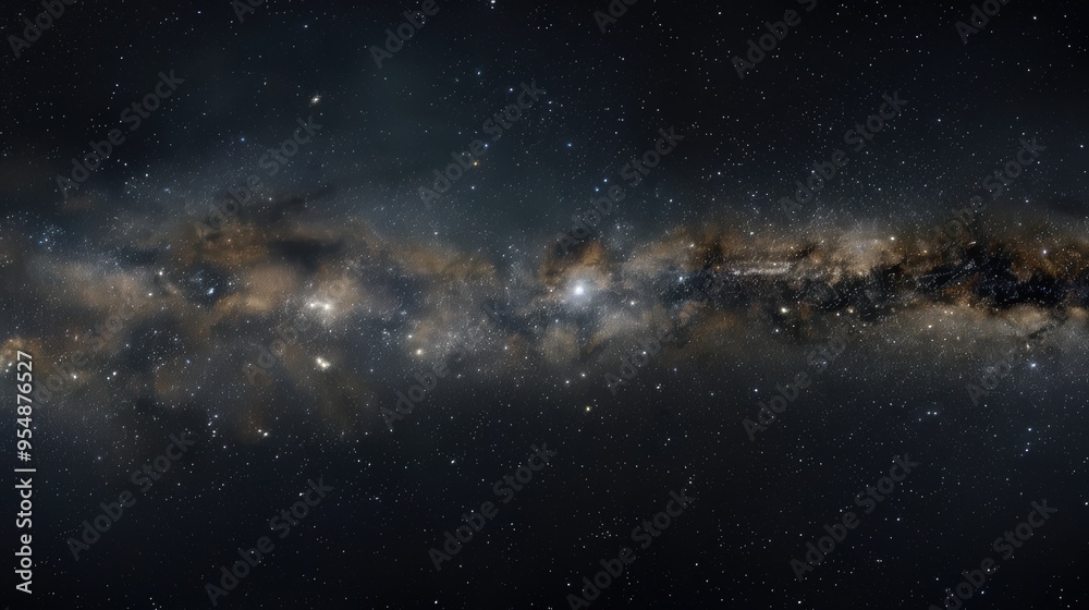Black background, starry sky, Milky Way.