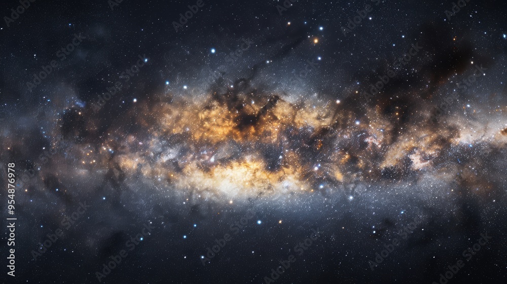 Obraz premium Black background, sky full of stars, milky way