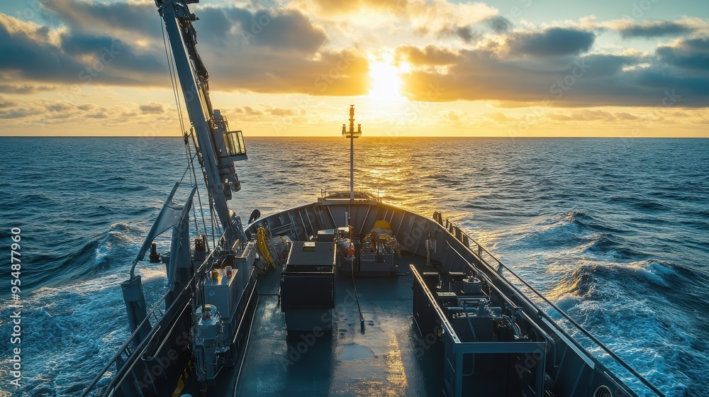 Sunset at Sea: Capturing the Tranquility of a Seascape Voyage Sunset at Sea: Capturing the Tranquility of a Seascape Voyage