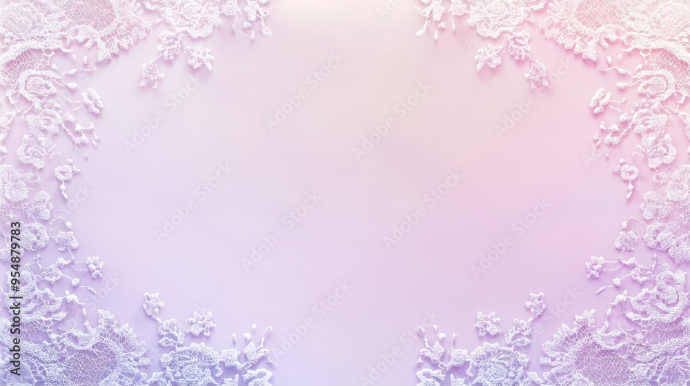 White Lace Border on Pastel Pink Background - Elegant Wedding Invitation Design White Lace Border on Pastel Pink Background - Elegant Wedding Invitation Design
