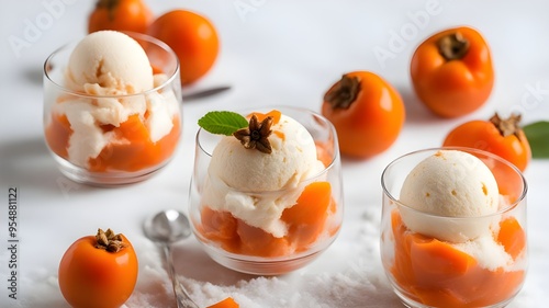 set of persimmon ice cream
