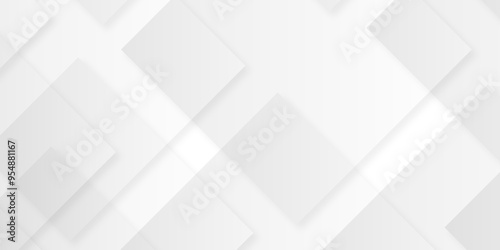 abstract modern geometric and creative concept with white boxes in white background. soft gray paper stripes as tiles formless volumetric pattern paper texture design. 3d rendering.