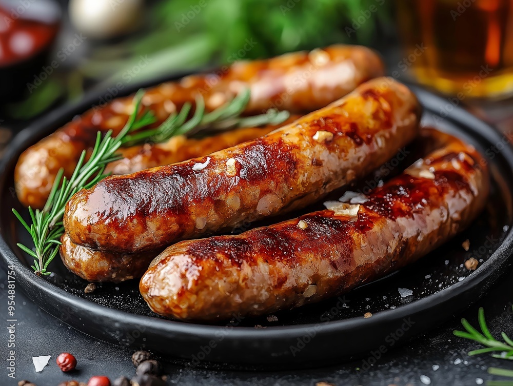 Traditional Bavarian sausage platter with mustard and sauerkraut, served at an Oktoberfest celebration, hearty and delicious Traditional Bavarian sausage platter with mustard and sauerkraut, served at an Oktoberfest celebration, hearty and delicious