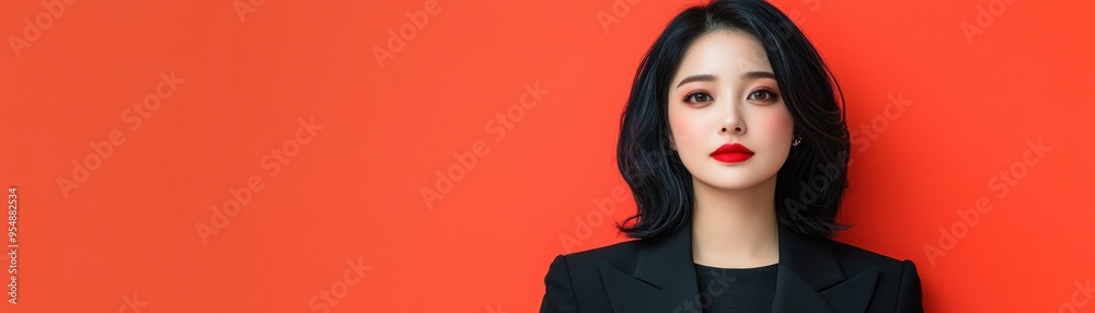 Elegant Minimalism: Modern Portrait with Dramatic Lighting and Neutral Backdrop Elegant Minimalism: Modern Portrait with Dramatic Lighting and Neutral Backdrop