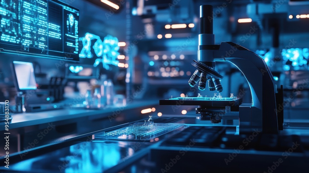 Futuristic Scientific Laboratory with Advanced Tech Equipment Futuristic Scientific Laboratory with Advanced Tech Equipment