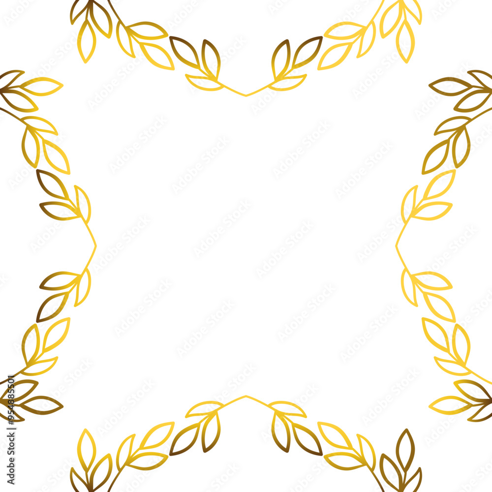 Luxury golden leaves frame ornament Luxury golden leaves frame ornament