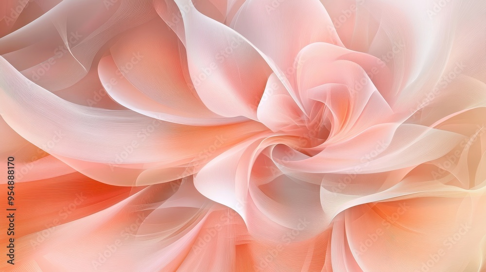 Obraz premium Abstract Pink and Orange Swirling Fabric Texture Background.